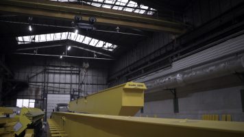 Workflow. Clip. Huge equipment at the factory of heavy production. Workflow. Clip. Huge equipment at the factory of heavy production